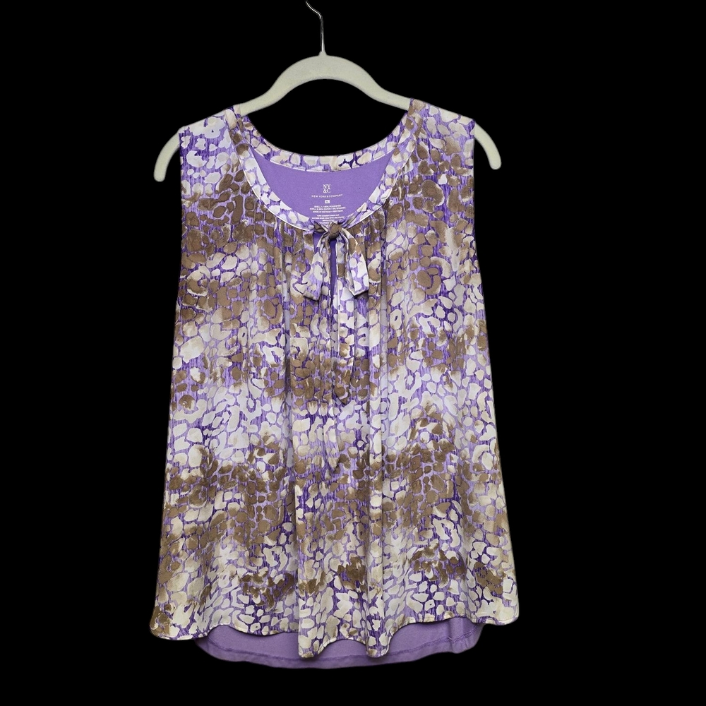 Purple and Brown Sleeveless Blouse XL